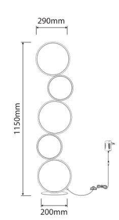lámparas de pie dimensiones